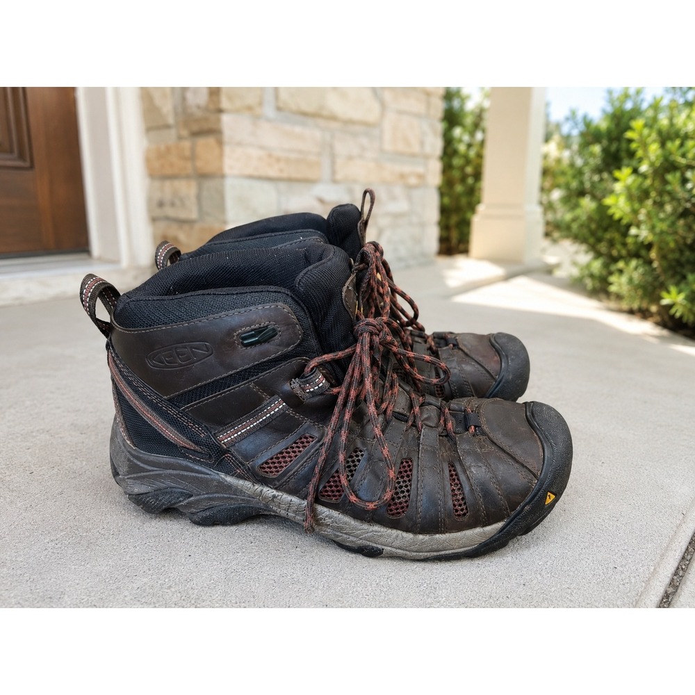 Keen Flint Mid Steel Toe Utility Boot Size 11D Slate Black Burnt Henna 1007972D